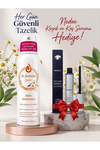 De Femme FemFresh Daily İntim Genital Bölge Deodorant 125 Ml+Nedox Kaş Kirpik...
