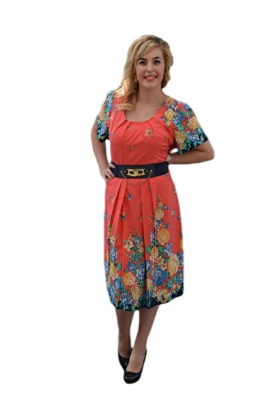 OEM Rochie de primavara-vara, cu un imprimeu floral pe diferite fundaluri