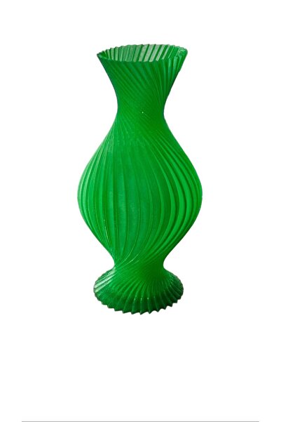 Generic Brand Twisted Emerald Sculptural Decorative Vase