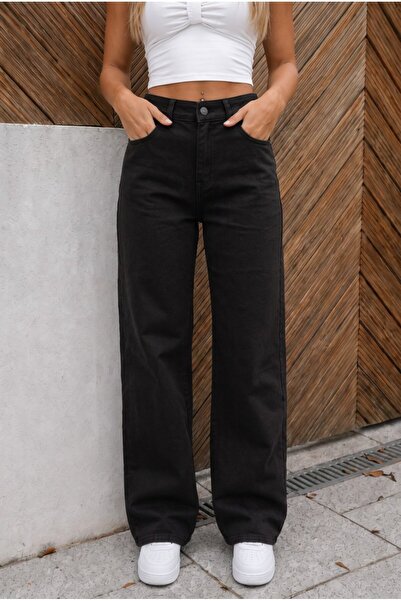 BİKELİFE High Waist Wide Leg Loose Stretchy Palazzo Jeans