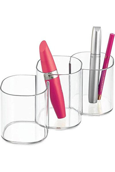 Interdesign منظم مستحضرات التجميل من iDesign Trio Cup، مجموعة Clarity - 8.2 ب...