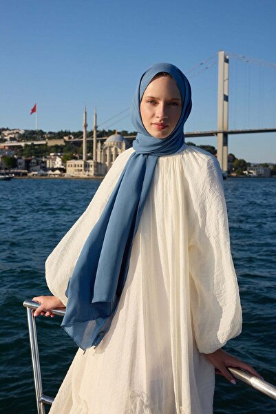 Şalland Cupra Silk Shawl Indigo