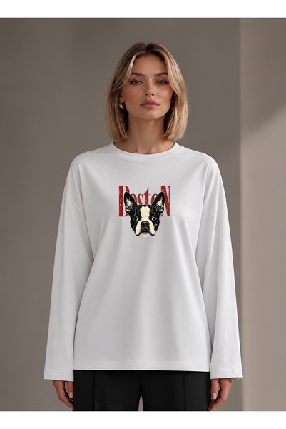 Grafftee Clothing Suerte Boston French Bulldog Design Printed Oversize Wide C...
