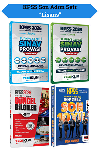 Yediiklim Yayınları KPSS 2026 Lisans GYGK Türkiye Geneli Sınav Provası+ Günce...