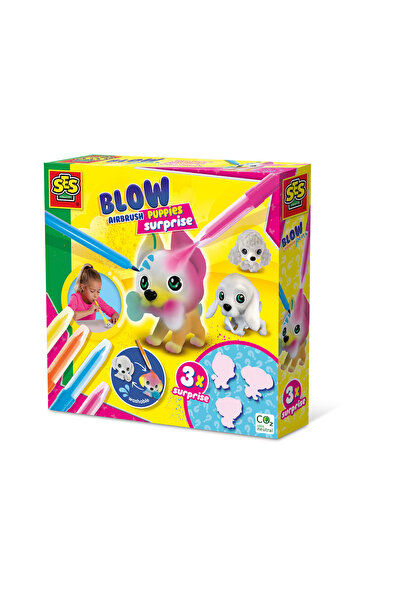 SES Creative Set de desen - Carioci cu aerograf, 3 catei surpriza