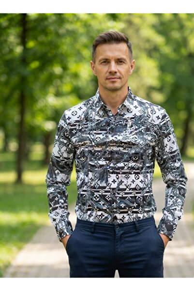Chordi Men's Long Sleeve Printed Premium Regular Fit Shirt