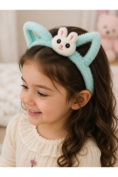 Bymiel Girl's Plush Rabbit Ears Mint Green Crown