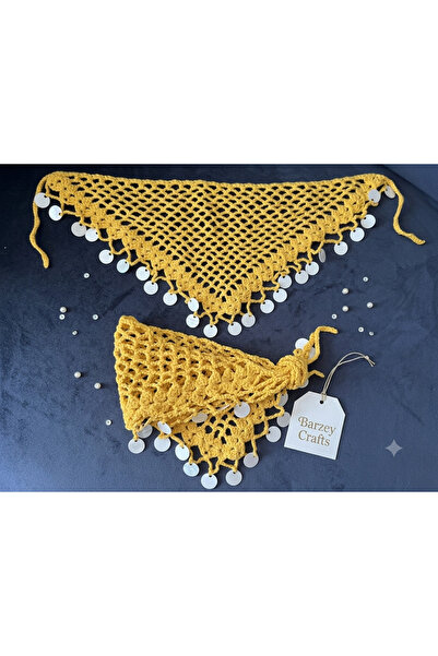 Barzey crafts Hand Knitted Sequin Hair Net Bandana Bohemian Stylish Ei Made H...