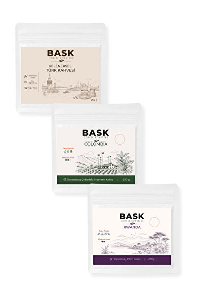 BASK COFFEE Dünya Kahveleri Seti | 3x250 g