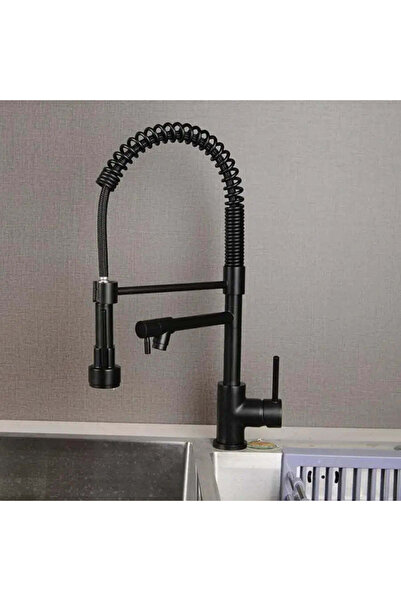 OEM Baterie Bucatarie cu Dus Extractibil, Inox si Alama Negru, YD/202