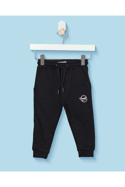 REDTAG Infant Boys Black Basic Track Pants