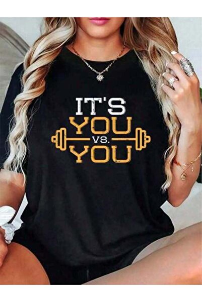 Astogria13 Its Vs You Gym Workout Motivation Fitness Men Women-Shirt Comforta...