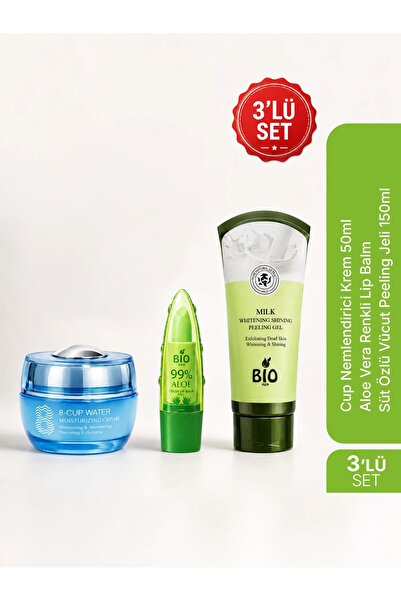 Bio Asia Cilt Bakım Seti 3'lü - 8-Cup Nemlendirici Krem + Süt Peeling Jeli + ...