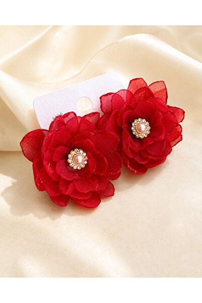 WOWMOM Clip-On Flower Earrings – Non-Pierced Earrings Set with Pearls and Sto...