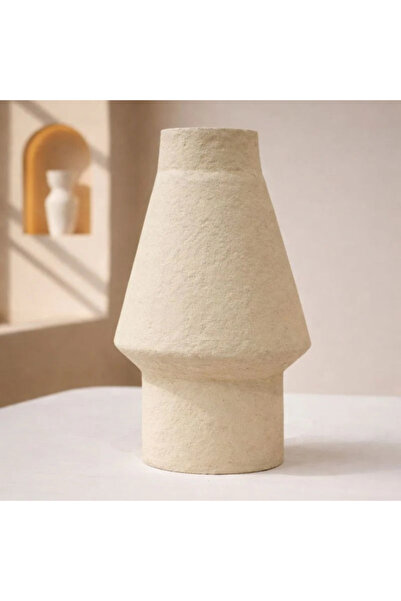 Generic Brand Ma-Pm-A25-61 Decorative Piece Made by Hand-25X25X38 Cm-Off White