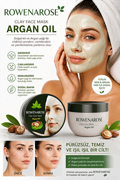 ROWENAROSE Argan Yağlı Kil Maskesi 350gr