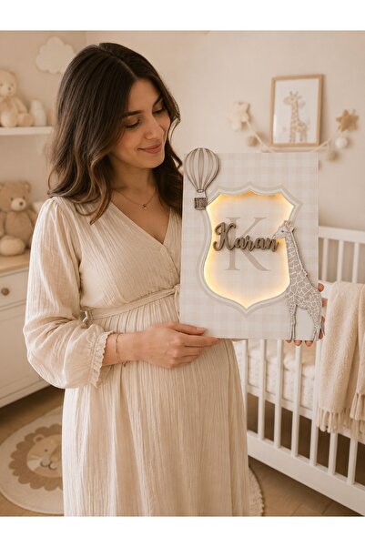 Pırıltılı Dizaynlar Kişiye Özel LED Işıklı İsim Panosu 30x40 cm | Çocuk Odası...