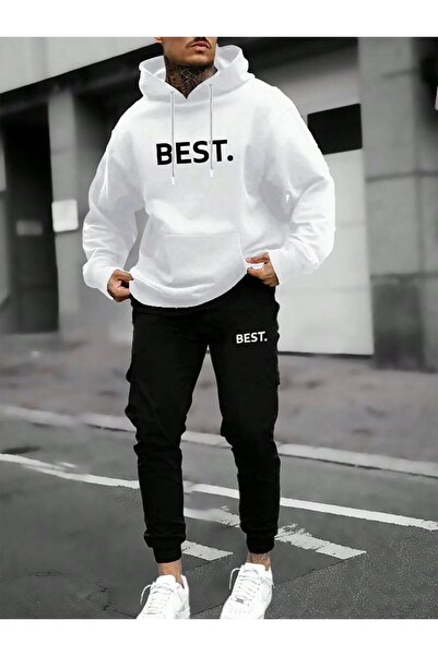 EFFRENATU Oversized Hooded Sweatshirt Set - Face and All-Over Surface Print, ...