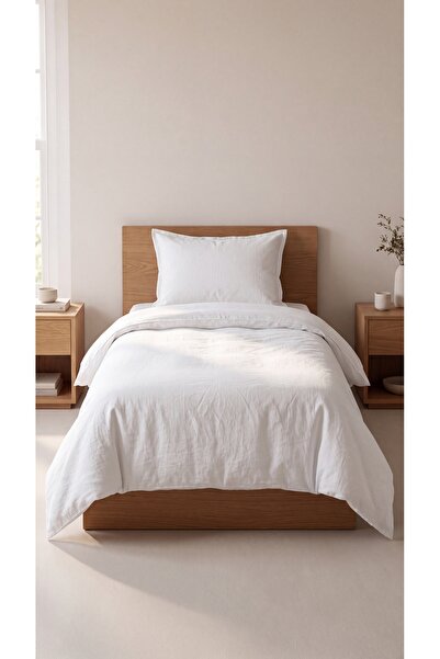 RH Rosehan 100% Cotton Linen Single Duvet Cover Set with Elastic Sheet 160X20...