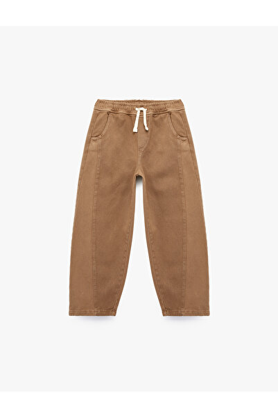 Koton Cotton Relaxed Fit Waist Tie Pocket Balloon Pants