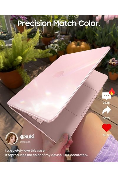 m.tk moveteck For MacBook Neo 13 A3404 A18 Pro Cover Case Glossy Transparent 360 Full Protection Hard Protective Shock Absorbing Crystal Cover