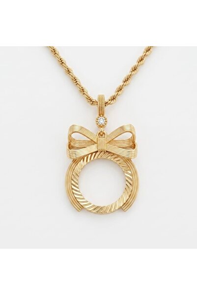 Romea Stylish Gift Necklace with Bow, Gold-Plated Gift Necklace with Bow