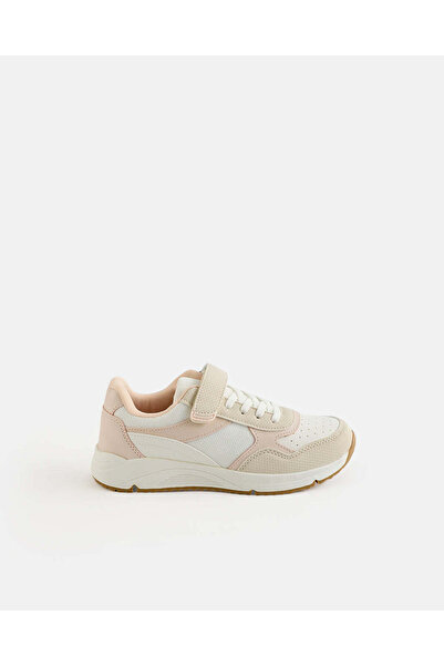 REDTAG Girls White Colour Block Slimrunners