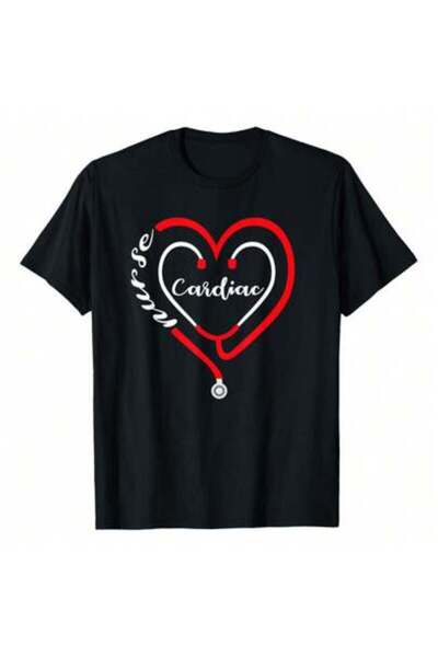 29CUN Cardiac Nurse Valentines Day Stethoscope Heart RN T-Shirt, 220g Pure Co...