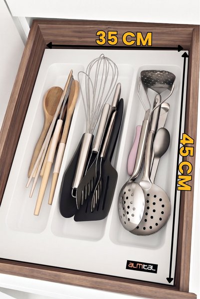 almital mobilya aksesuarları furniture accessories 35X45 Cm. White Spoon and Ladle Set of 2 (Can Be Cut up to 32X41 cm)
