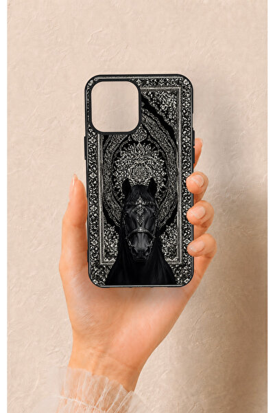 Vip Case iPhone 12 Pro Max Uyumlu Etnik At Figürü Desenli Silikon Kılıf