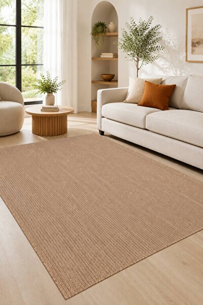 Oriente Home Velora Kahve Hasır Dokuma Jüt Kaymaz Taban Sisal Kilim Yıkanabil...