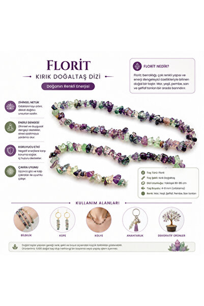 Prestij Boncuk Mărgele de piatră naturală de fluorit spart
