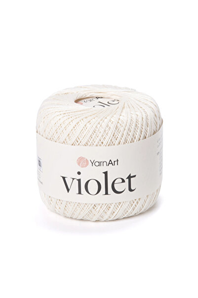 Yarnart Violet Kırık Beyaz Koton Merserize Dantel Örgü İpi 6282