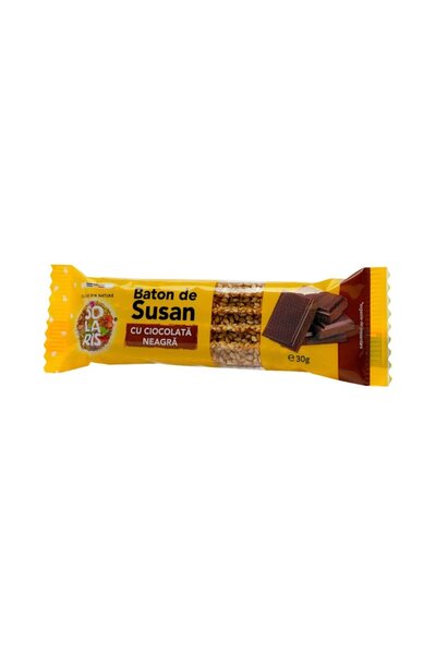 SOLARIS Baton de susan cu ciocolată neagră, 30 g – Gustare crocantă și natura...