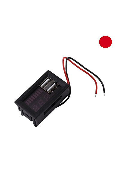 OEM Ψηφιακό βολτόμετρο με οθόνη LED οχήματα Dc 12V 2USB 5V2A Κόκκινο ΟΕΜ