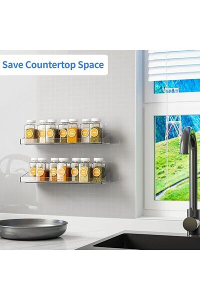 uandm Uandhome Acrylic Shelves for Wall, 15" Clear Acrylic Wall Mounted Float...