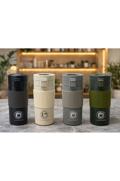 evimdeyokyok 500 ml stainless steel thermos graduated mug - leakproof lid dou...