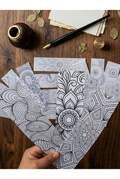 SaHi Craft Mandala Kitap Ayracı Boyama Kartları 15 Adet