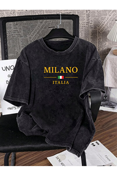 HOFFNUNG Unisex Oversize Vintage Washed Street Style Μόδα του δρόμου Βαμβακερ...