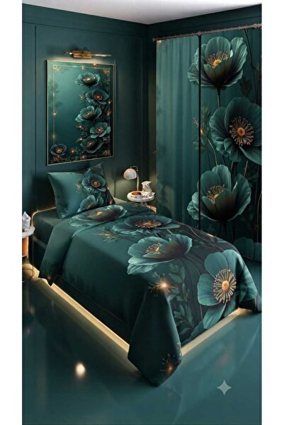Elmas Dizayn 280*240 Cm. Special Design Single Bedding Set with Background Cu...