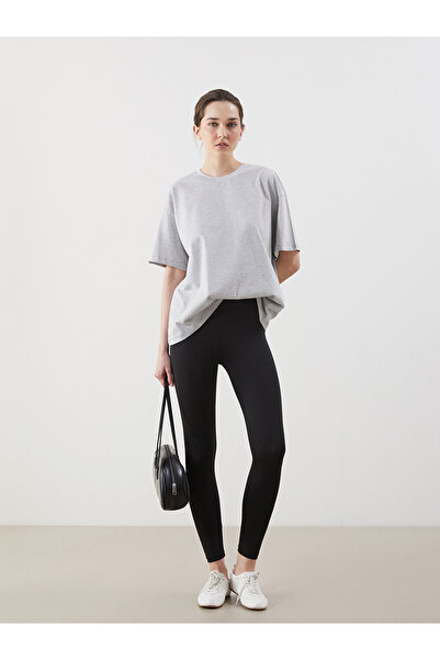 LC Waikiki Alita City Lcwaikiki Classic Black Women's Leggings with Elastic W...