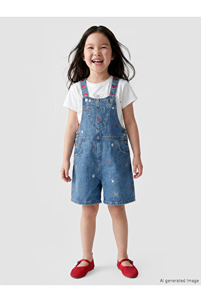 LC Waikiki Nevavm Embroidered Girls' Jean Salopet with a Difference
