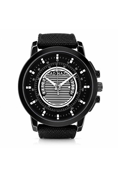 Watch Men's watch, textile Belt , Casual, AD.NAZ, Black, CB185