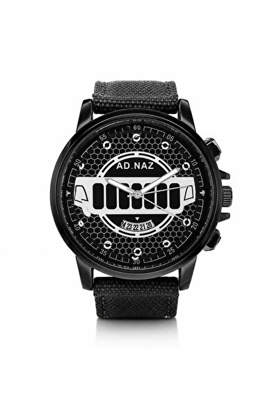 Watch Men's watch, textile Belt , Casual, AD.NAZ, Black, CB184