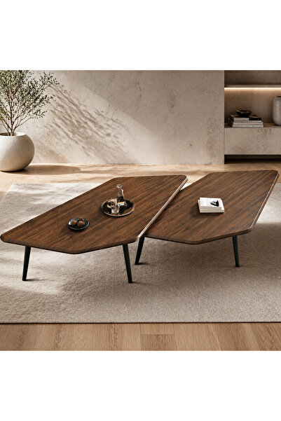 Rovitech Set de 2 măsuțe de cafea, design scandinav, 120 x 70 x 47 cm