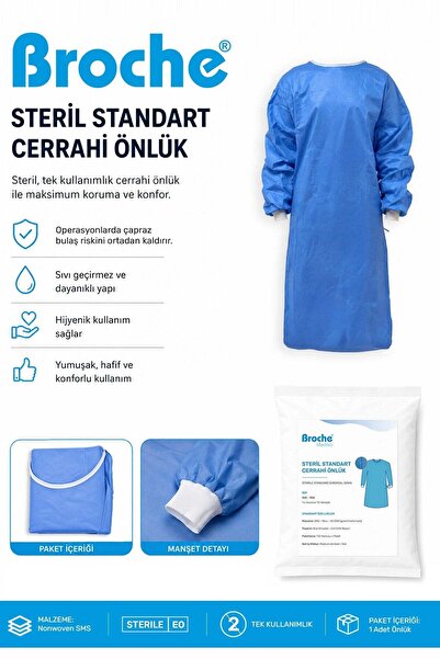 Broche STERİL STANDART CERRAHİ ÖNLÜK M BEDEN 25'Lİ