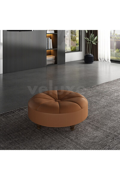 veluxe home Rosa İtalyan Deri Puf Hakiki Deri Puf