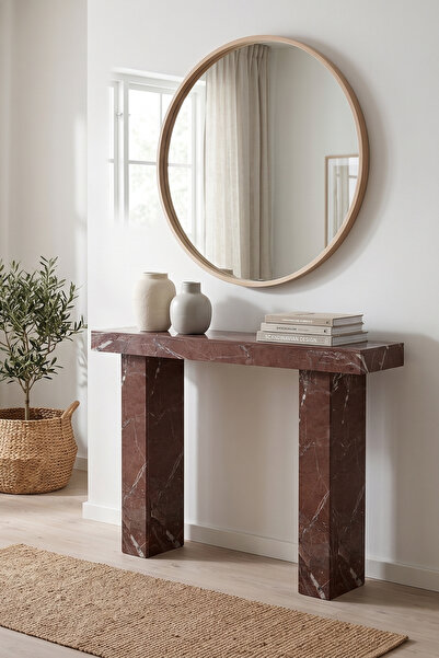 Skandi homeworks ASTER Dresuar 110 cm Modern Mermer Desenli Antre, Salon ve Hol Konsol Masası