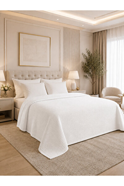 Erays Home بطانية بنمط الوافل - بيتاك مزخرفة للشخص الواحد مقاس 160 × 230