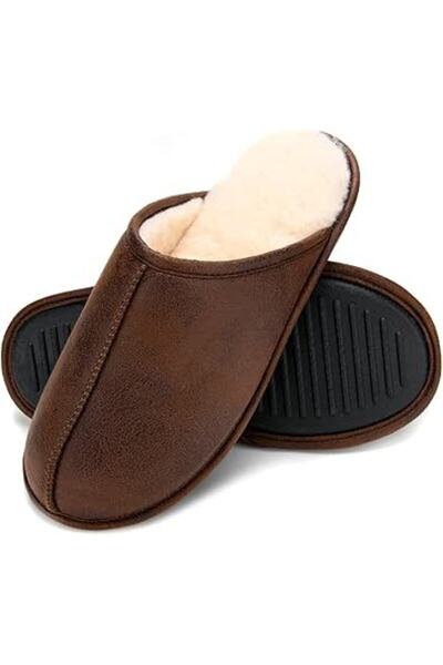 GENERAL LORDFON Mens-Memory-Foam-Slip-On-House-Slippers Closed Toe Scuff Indo...